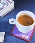Merci - Set of 6 washed linen coasters - Storm Violet