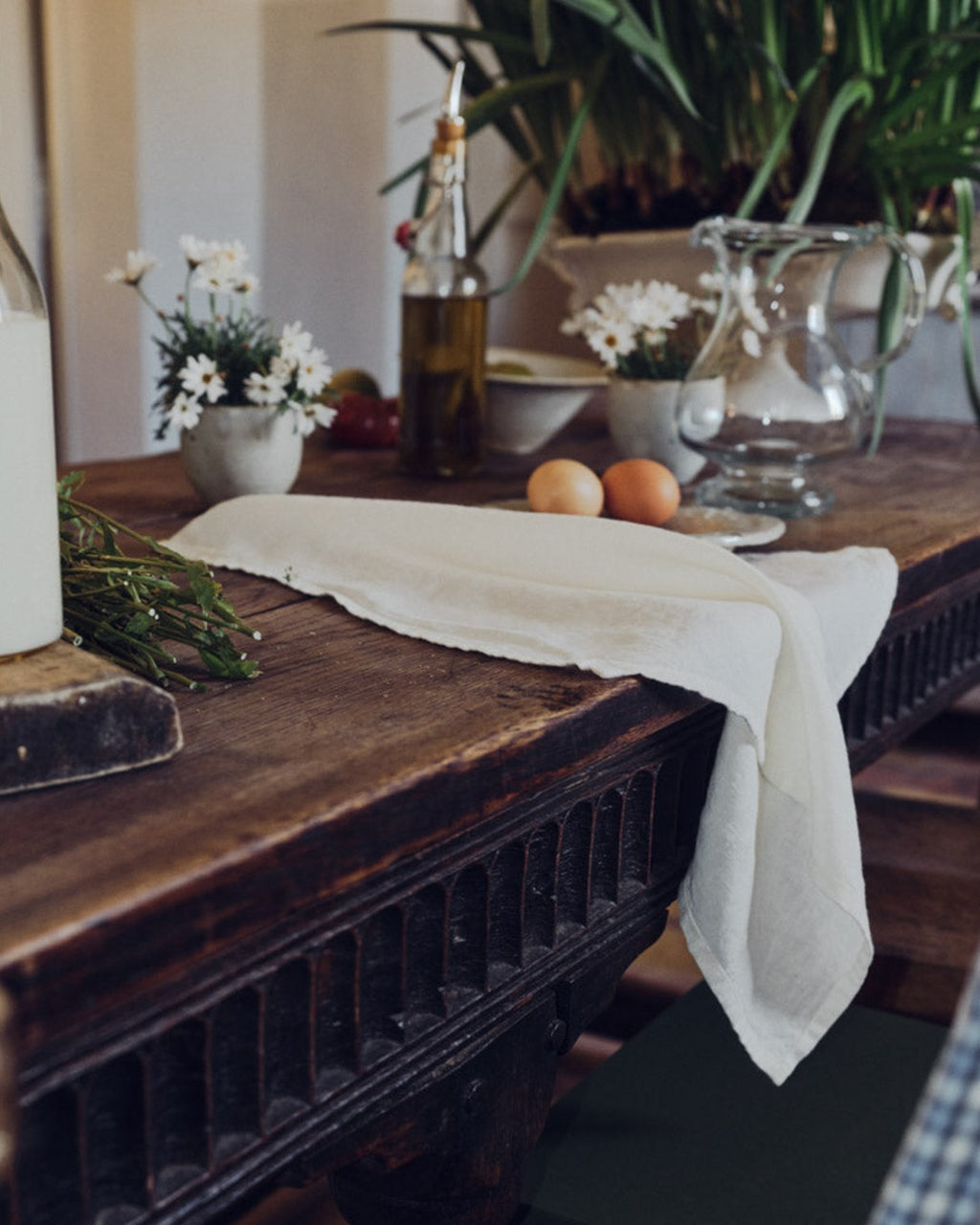 Merci - Washed linen napkin - Seashell White