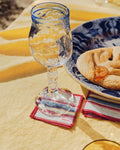 Merci - Set of 6 washed linen coasters - Parasol Stripes
