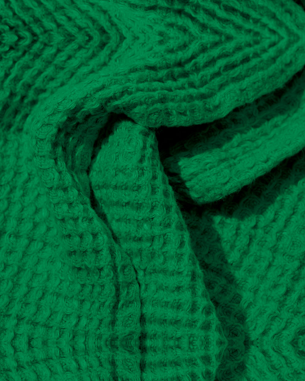 Merci - Serviette De Bain En Lin Waffle - Vert Potager