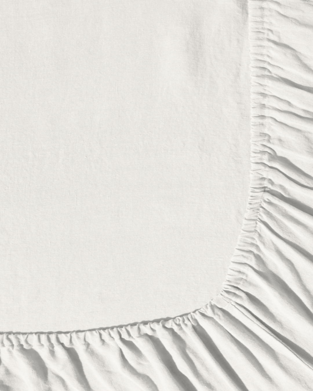 Merci - Washed linen fitted sheet - Seashell White