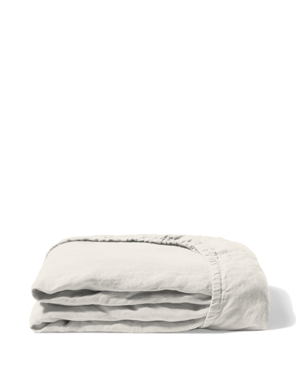 Merci - Drap Housse En Lin Lavé - Blanc Coquillage
