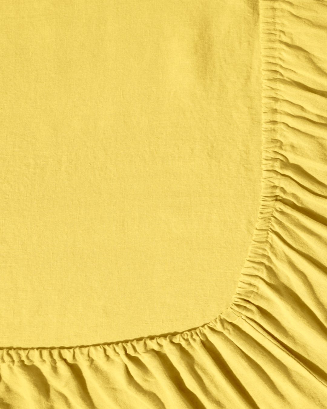 Merci - Washed linen fitted sheet - Lemonade Yellow