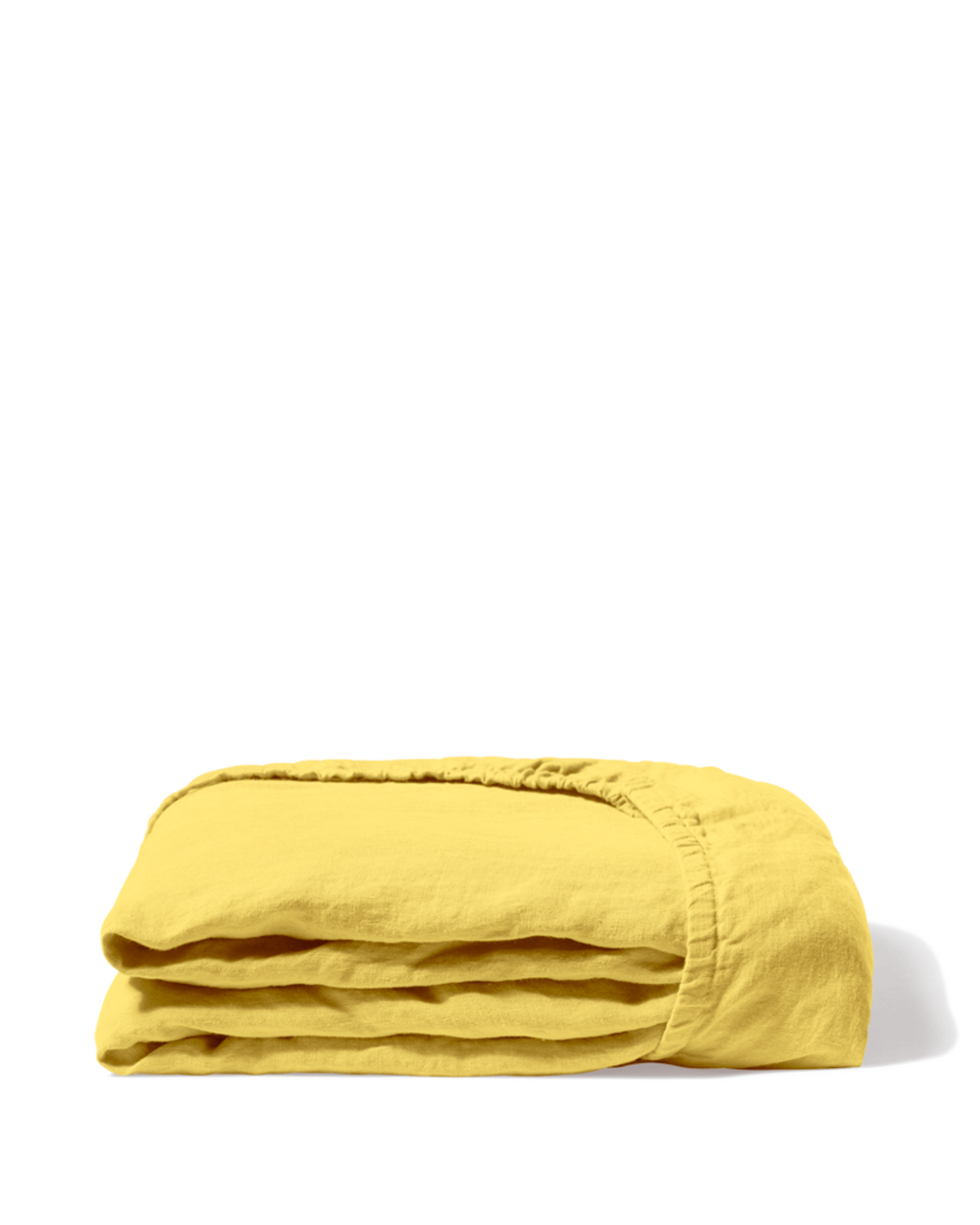 Merci - Drap Housse En Lin Lavé - Jaune Citronnade