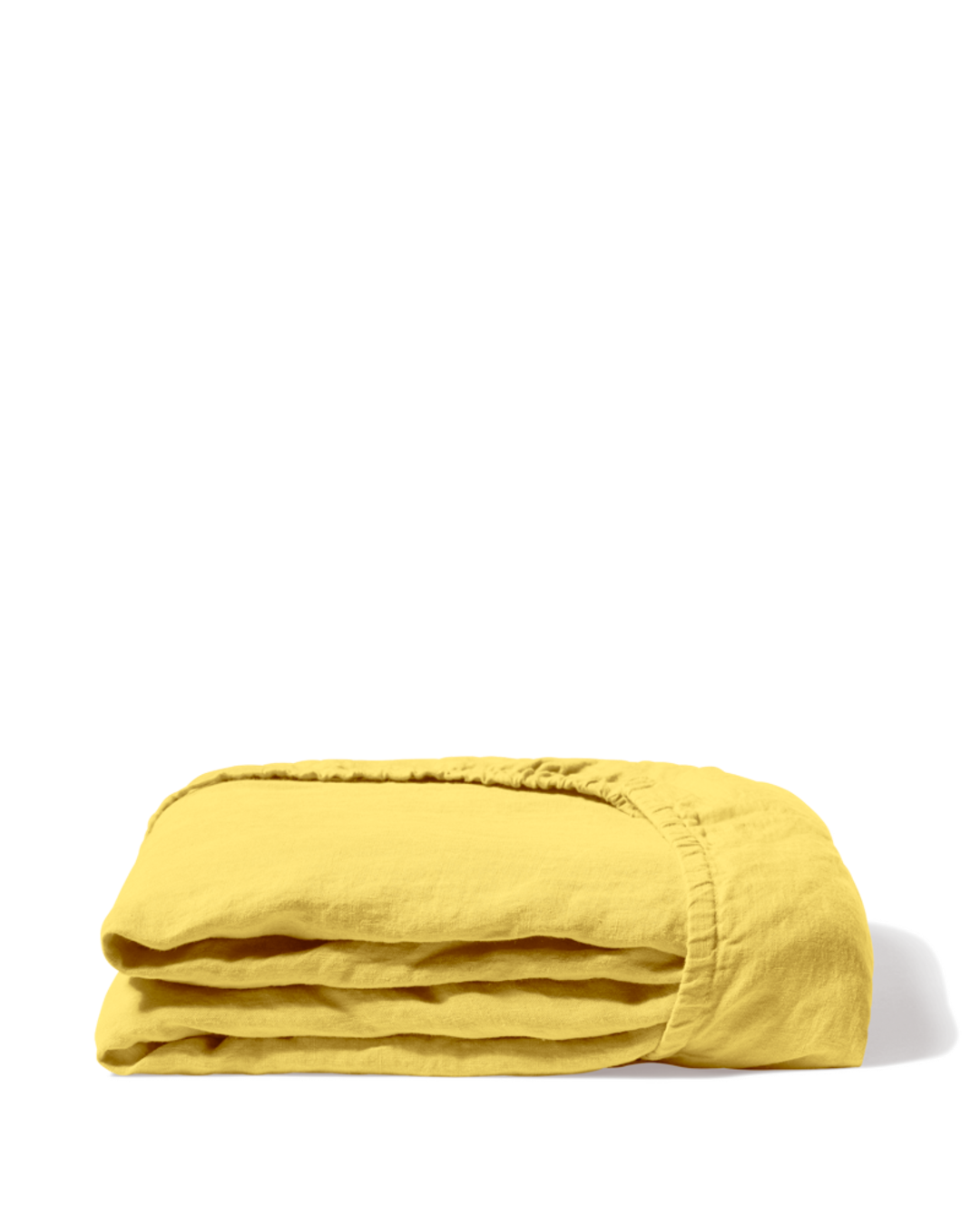 Merci - Drap Housse En Lin Lavé - Jaune Citronnade