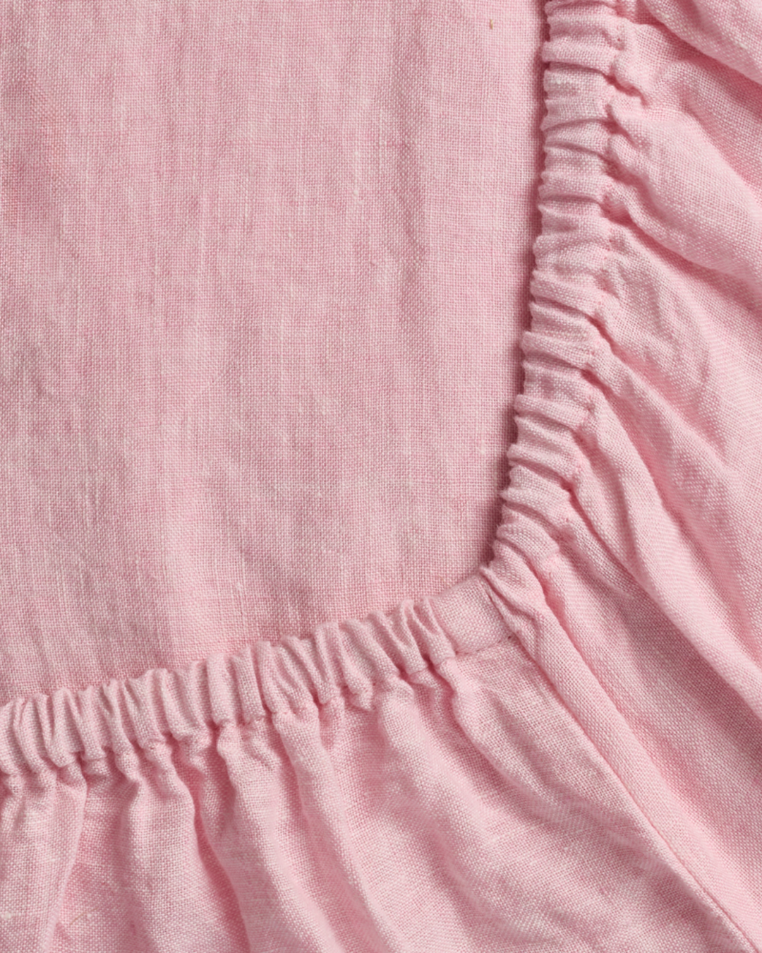 Merci - Washed linen fitted sheet - Granita Pink