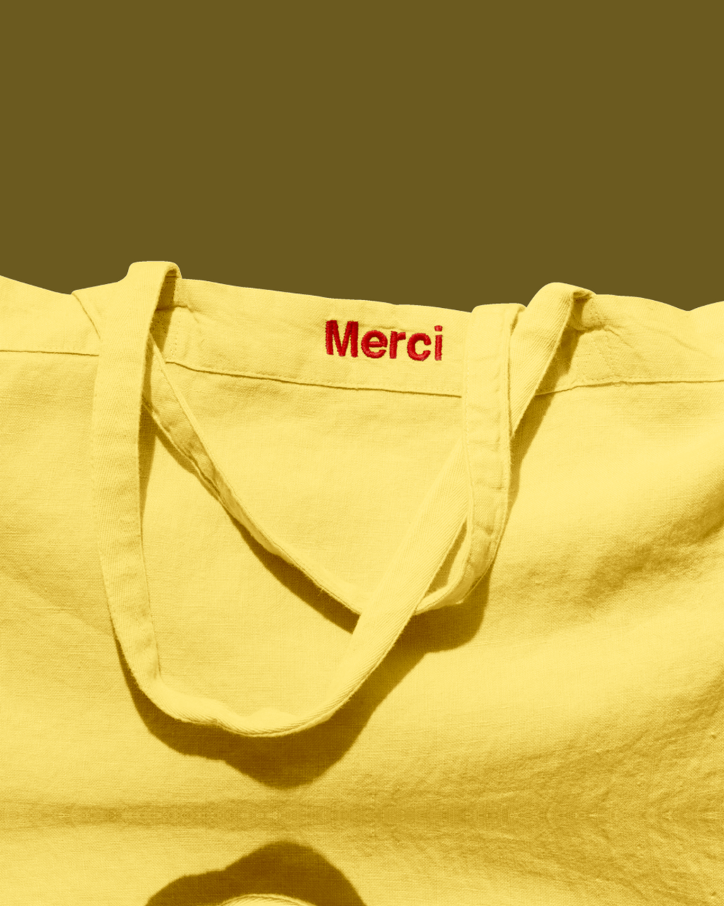 Merci - Washed linen Merci shopping bag - Lemonade Yellow