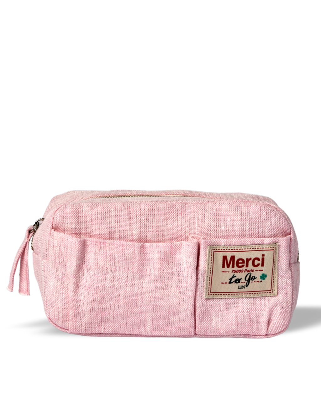 Merci - Trousse En Lin Lavé - Rose Granité