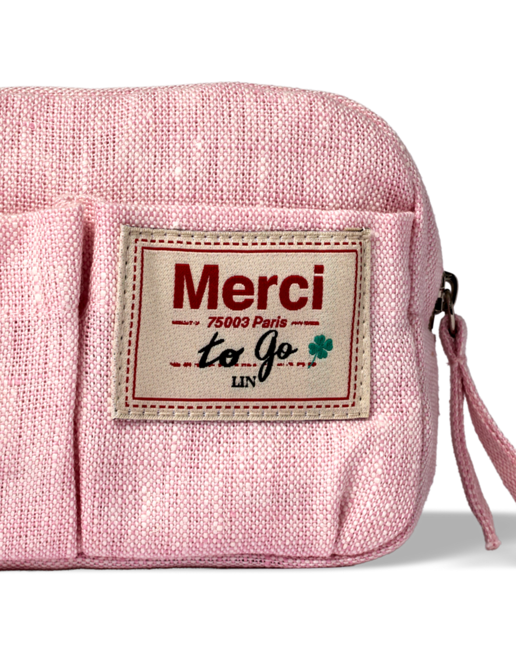 Merci - Trousse En Lin Lavé - Rose Granité