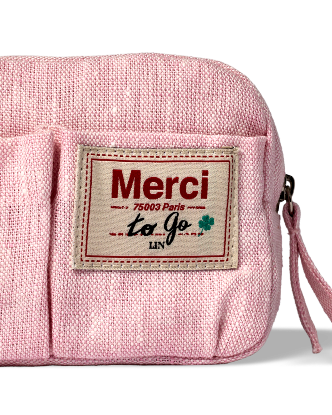 Merci - Trousse En Lin Lavé - Rose Granité