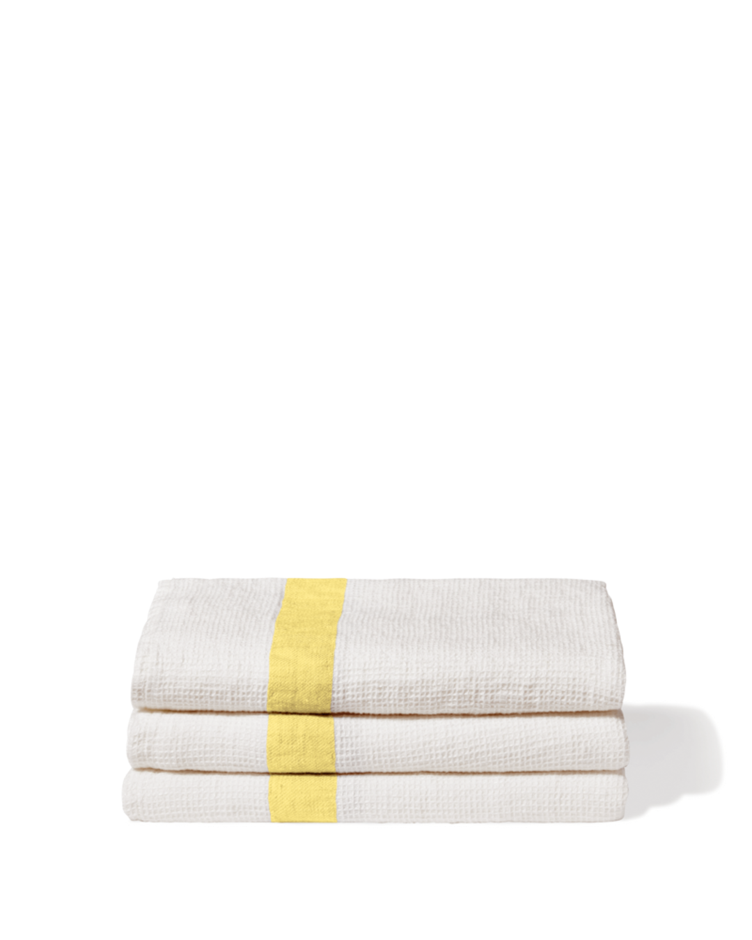 Merci - Linen bath towel - Honeycomb - Lemonade Yellow Stripe