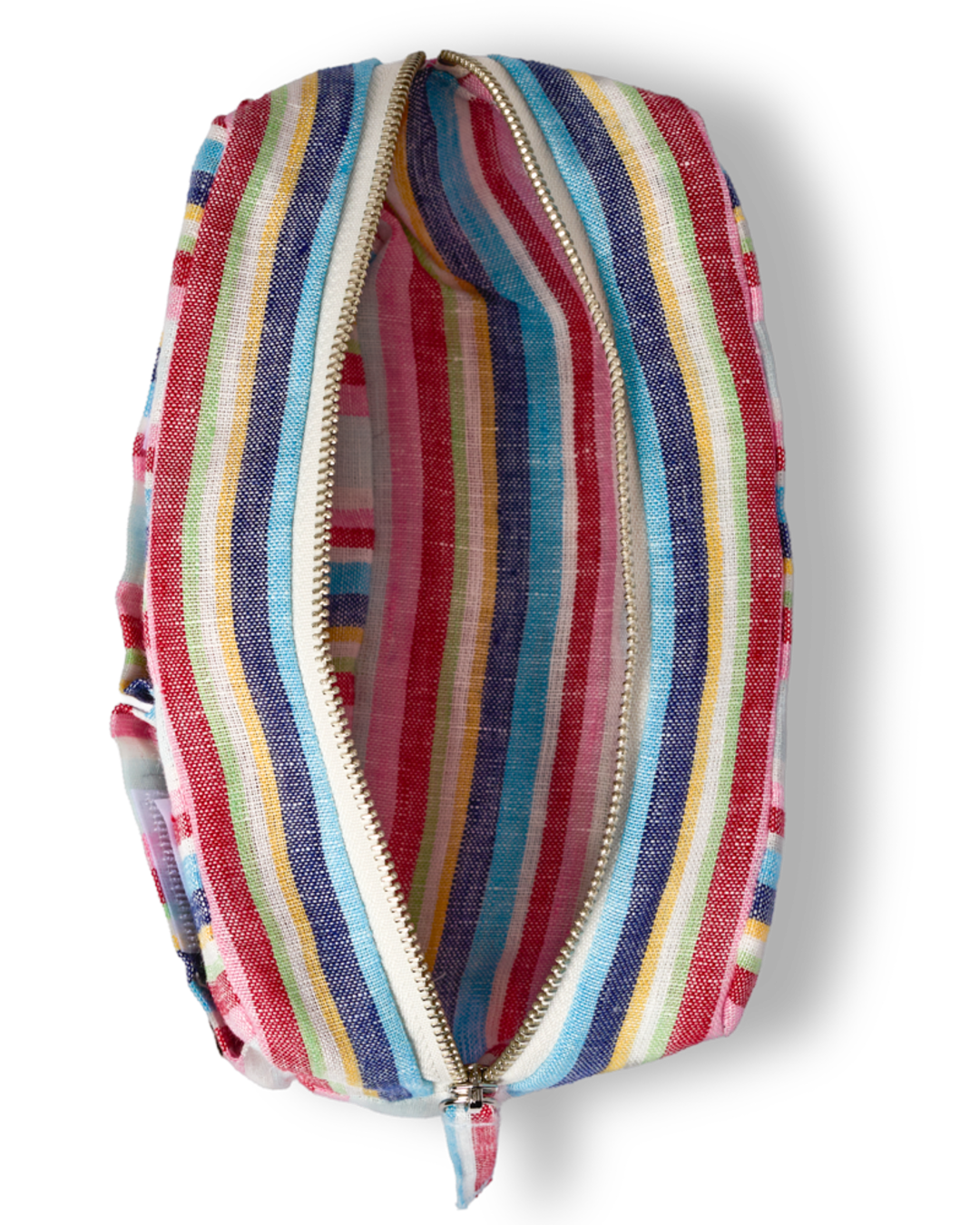 Merci - Trousse En Lin Lavé - Rayures Parasol