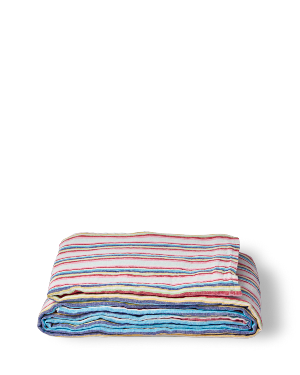 Merci - Washed linen flat sheet - Parasol Stripes