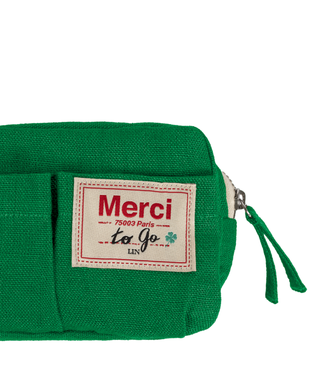 Merci - Trousse En Lin Lavé - Vert Potager