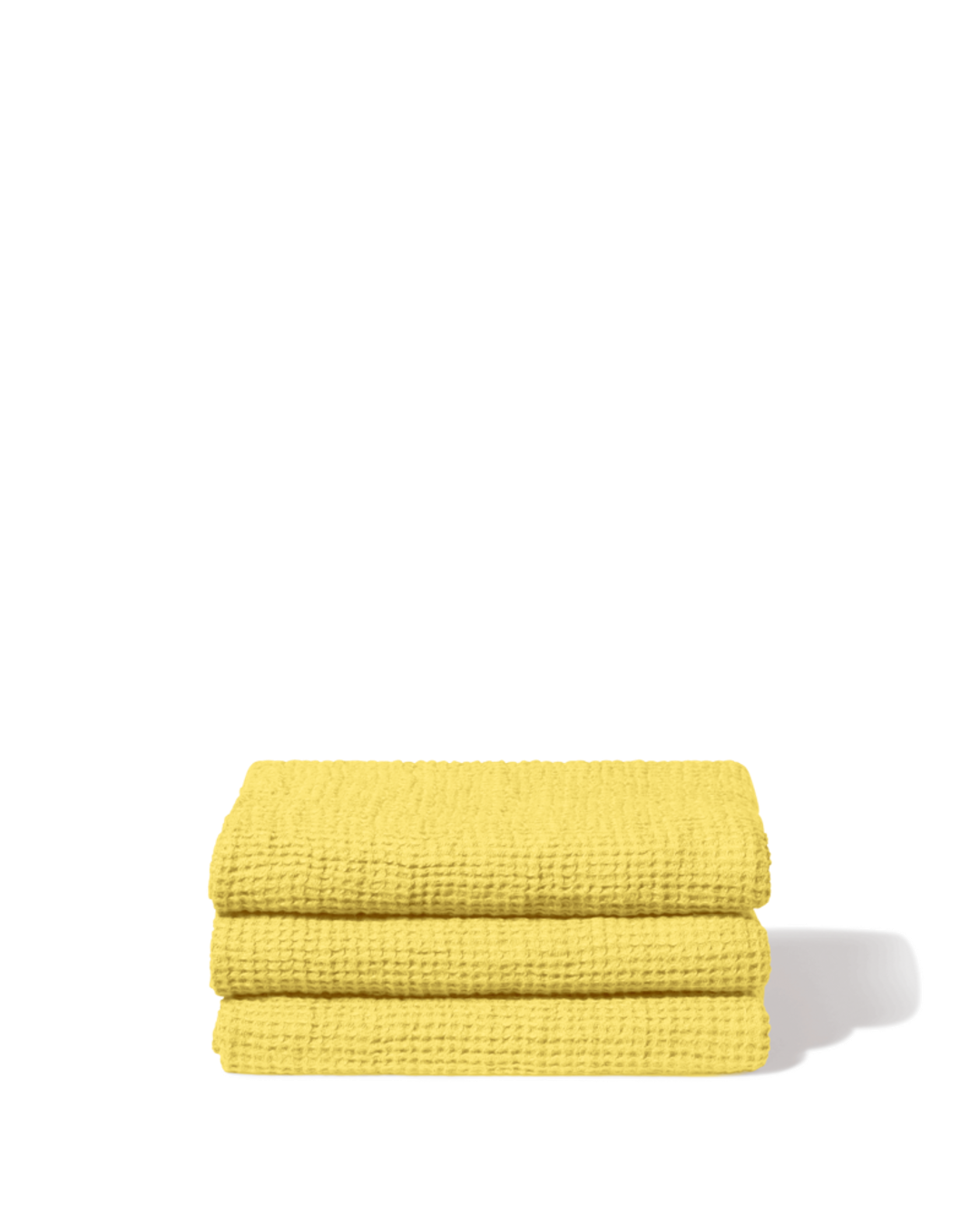 Merci - Serviette De Bain Invité En Lin Nid D'Abeille - Jaune Citronnade