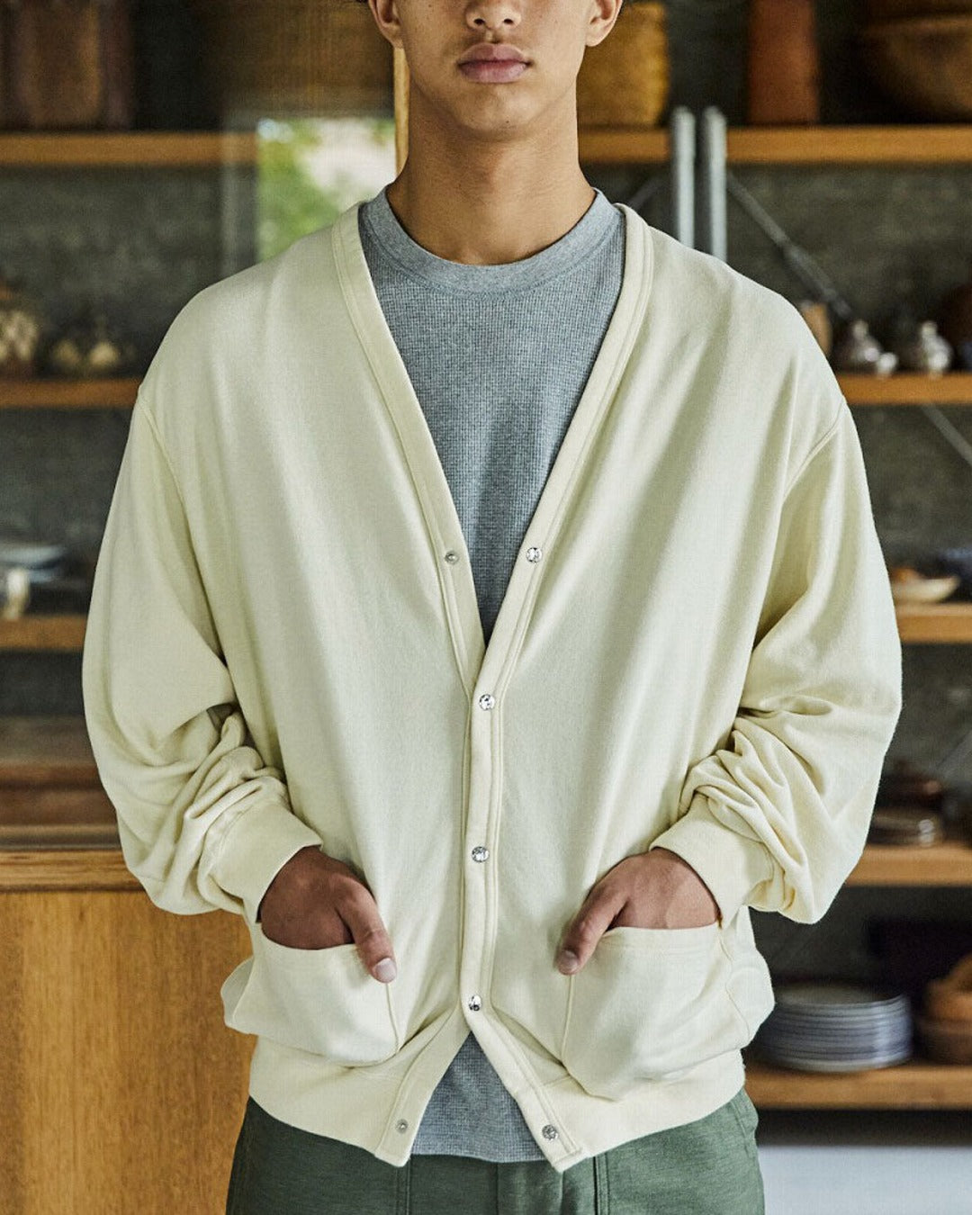 OrSlow - Cardigan Terry - Jaune Pale