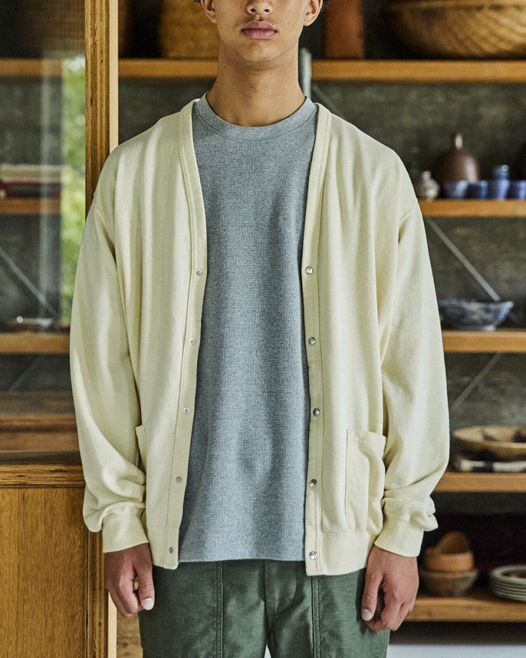OrSlow - Cardigan Terry - Jaune Pale