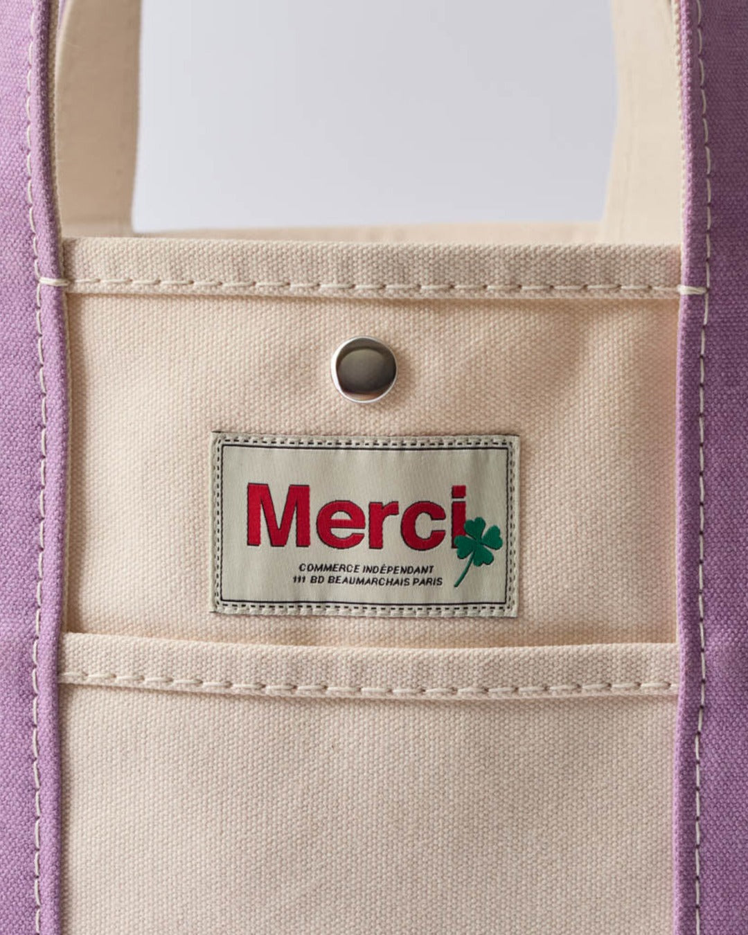 Merci - Cabas Candide - Ecru & Lila & Rouge