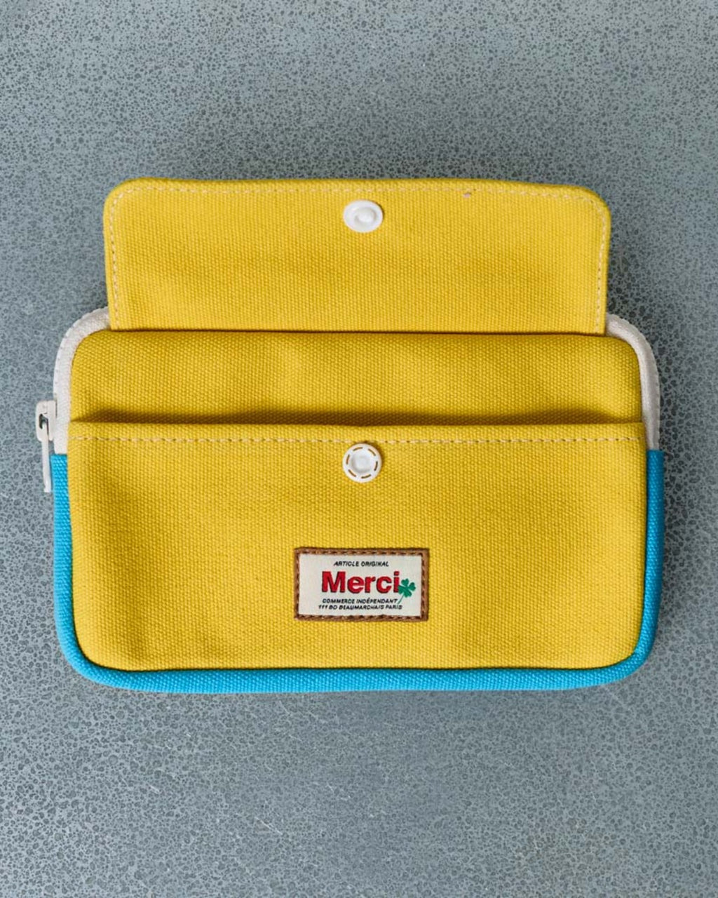 Merci - Porte Monnaie Candide - Jaune & Bleu
