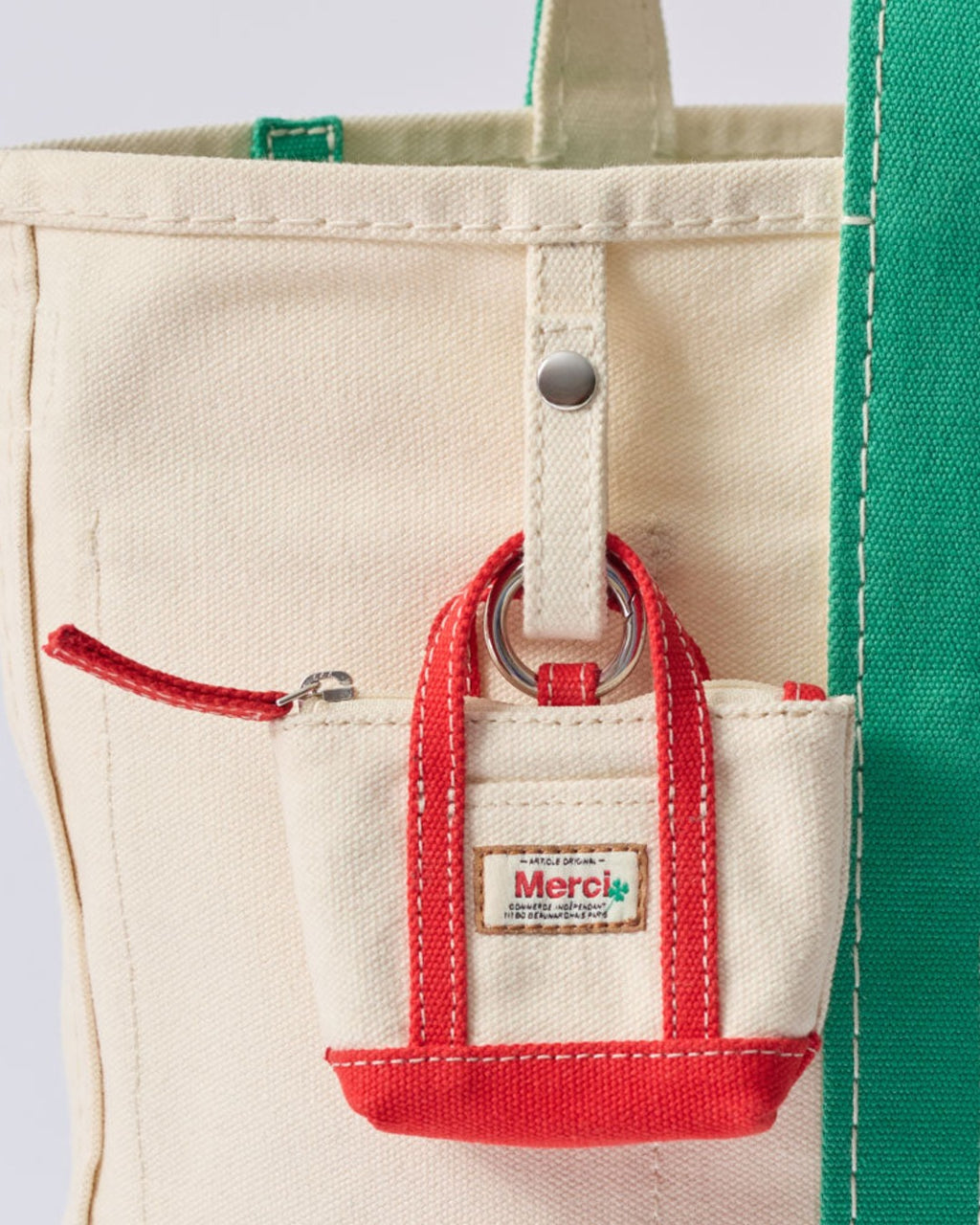 Merci - Porte Monnaie Candide Charm - Ecru & Rouge