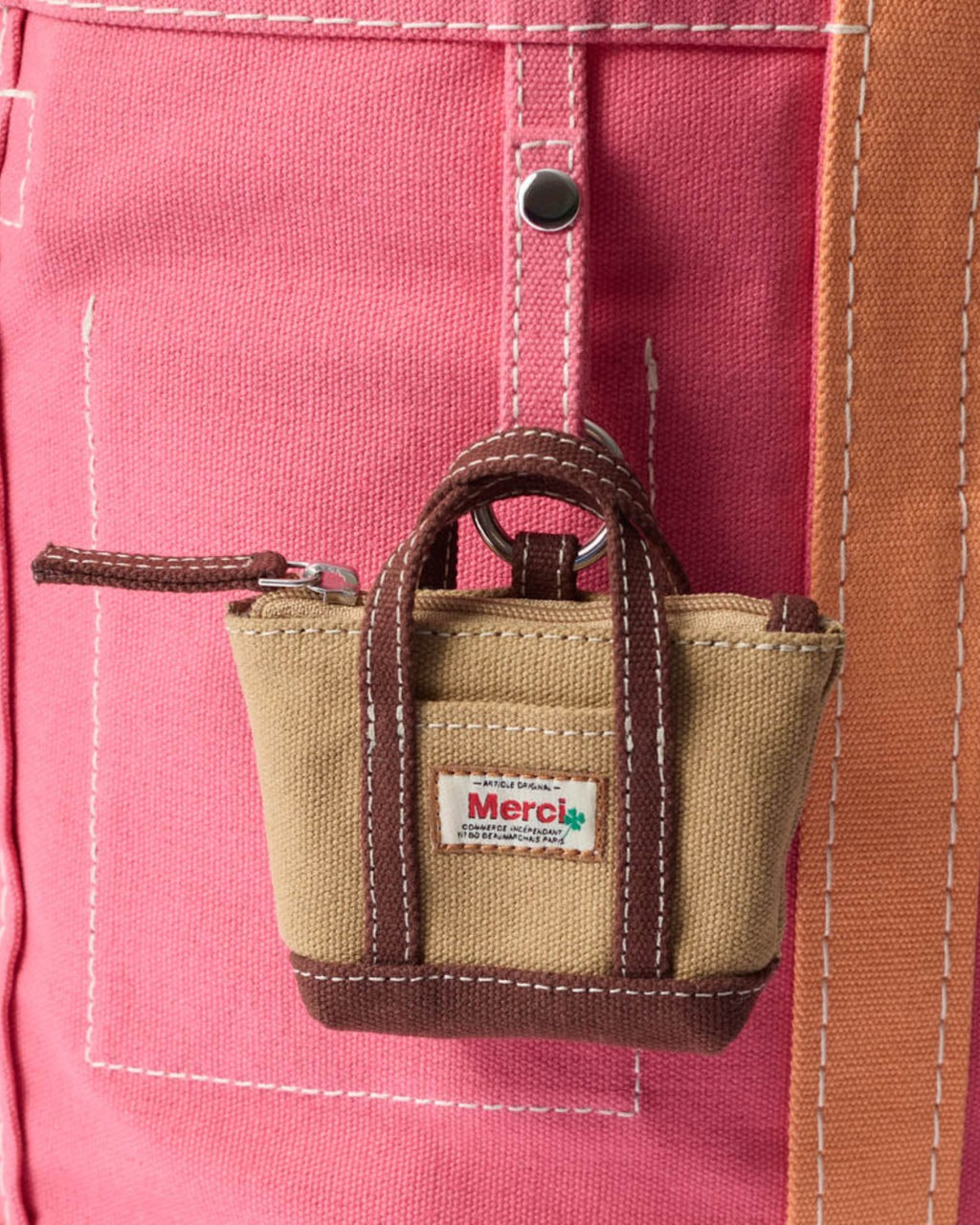 Merci - Candide Charm Coin Purse - Khaki & Brown