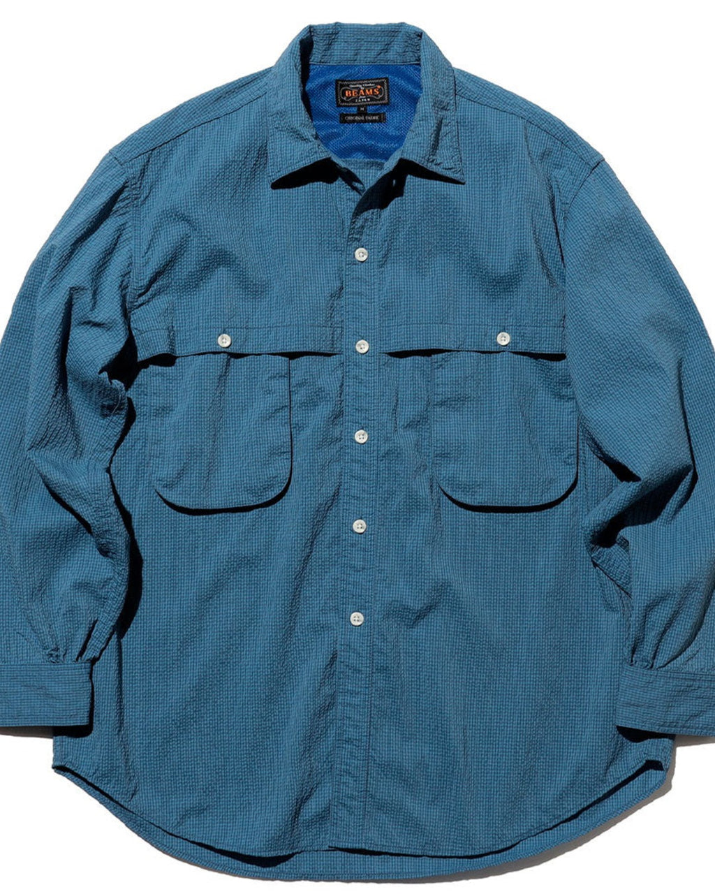Beams Plus - Chemise Adventure Gingham - Bleu