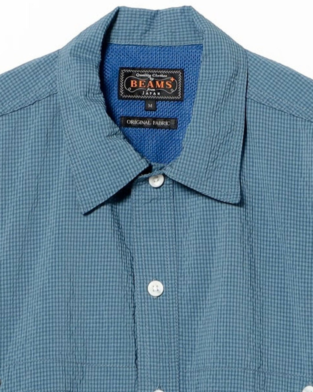 Beams Plus - Chemise Adventure Gingham - Bleu