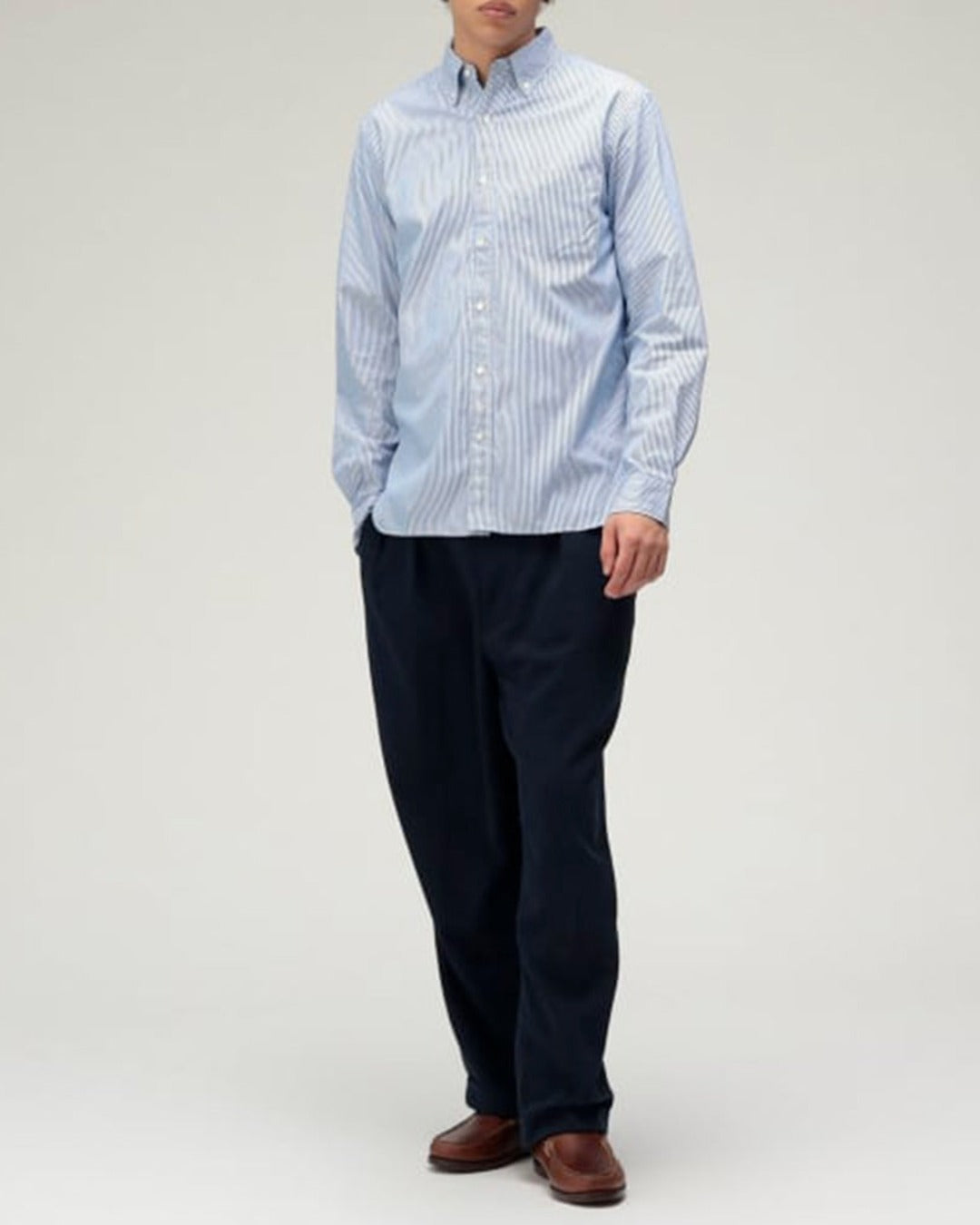 Beams Plus - Pantalon 2 Pleats PE Twill - Marine