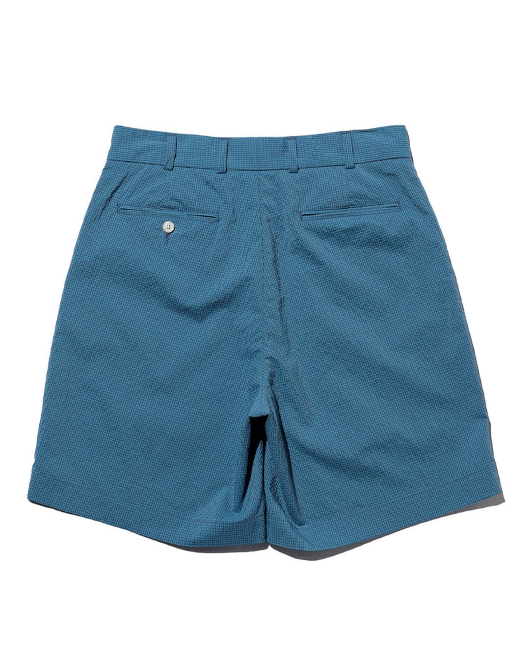 Beams Plus - Short Gaufré Gingham - Bleu