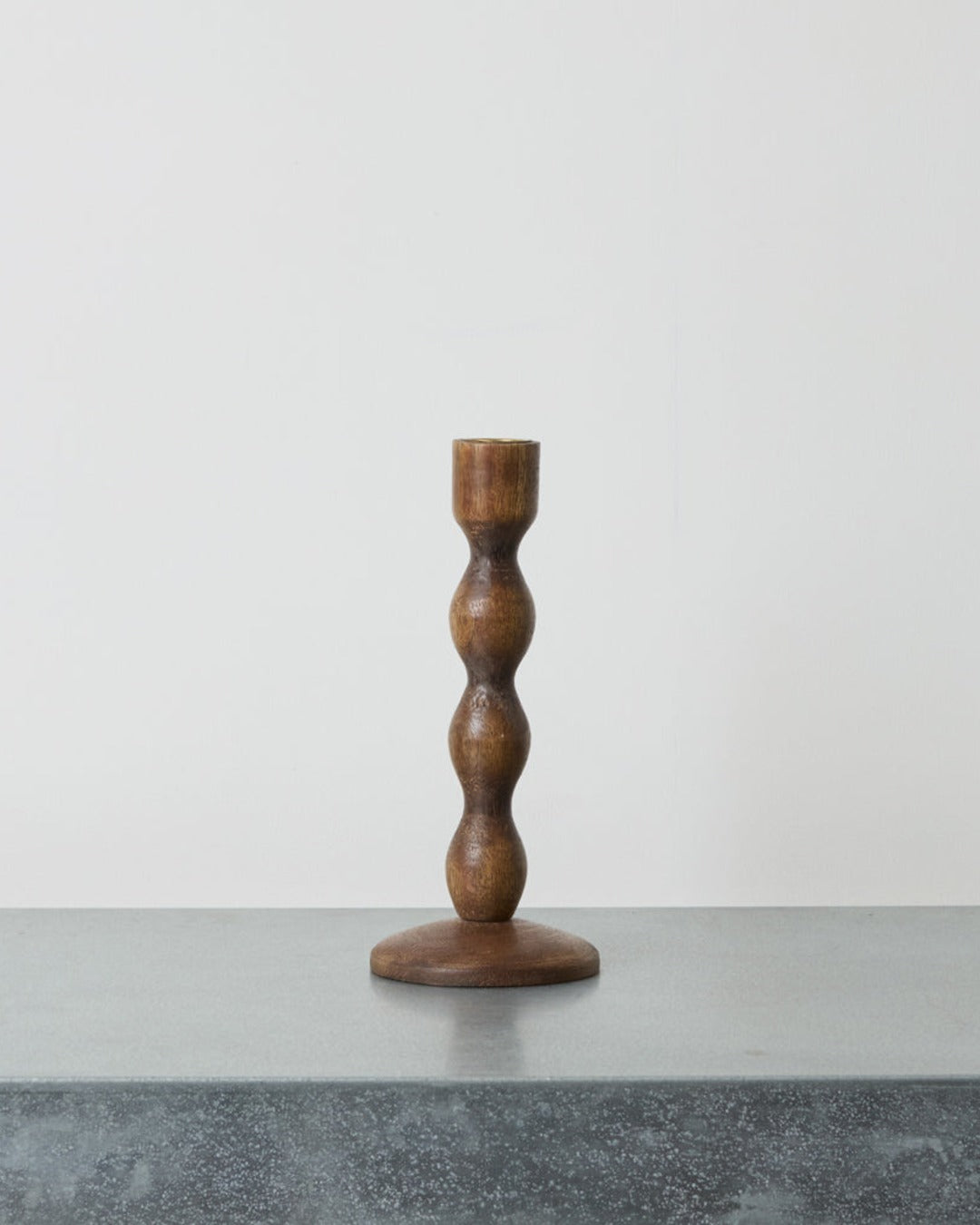 Ernst - Twisted Wooden Candle Holder - Dark