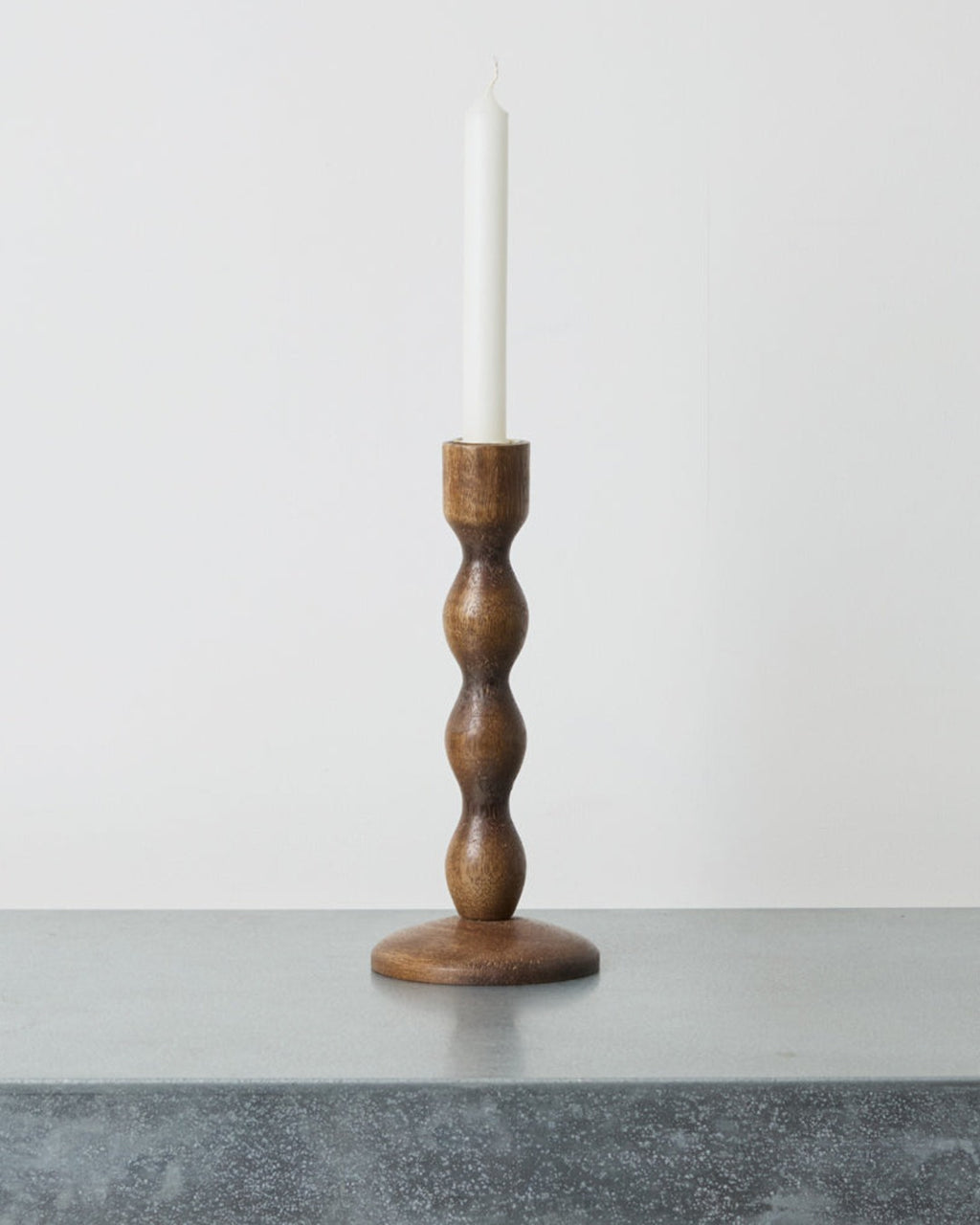 Ernst - Twisted Wooden Candle Holder - Dark