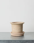 Ernst - Pot Et Souscoupe En Terre Cuite - Brun Naturel