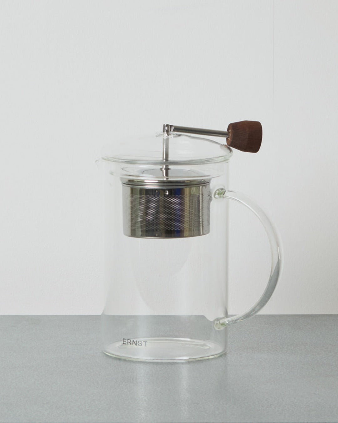 Ernst - Glass and wood teapot