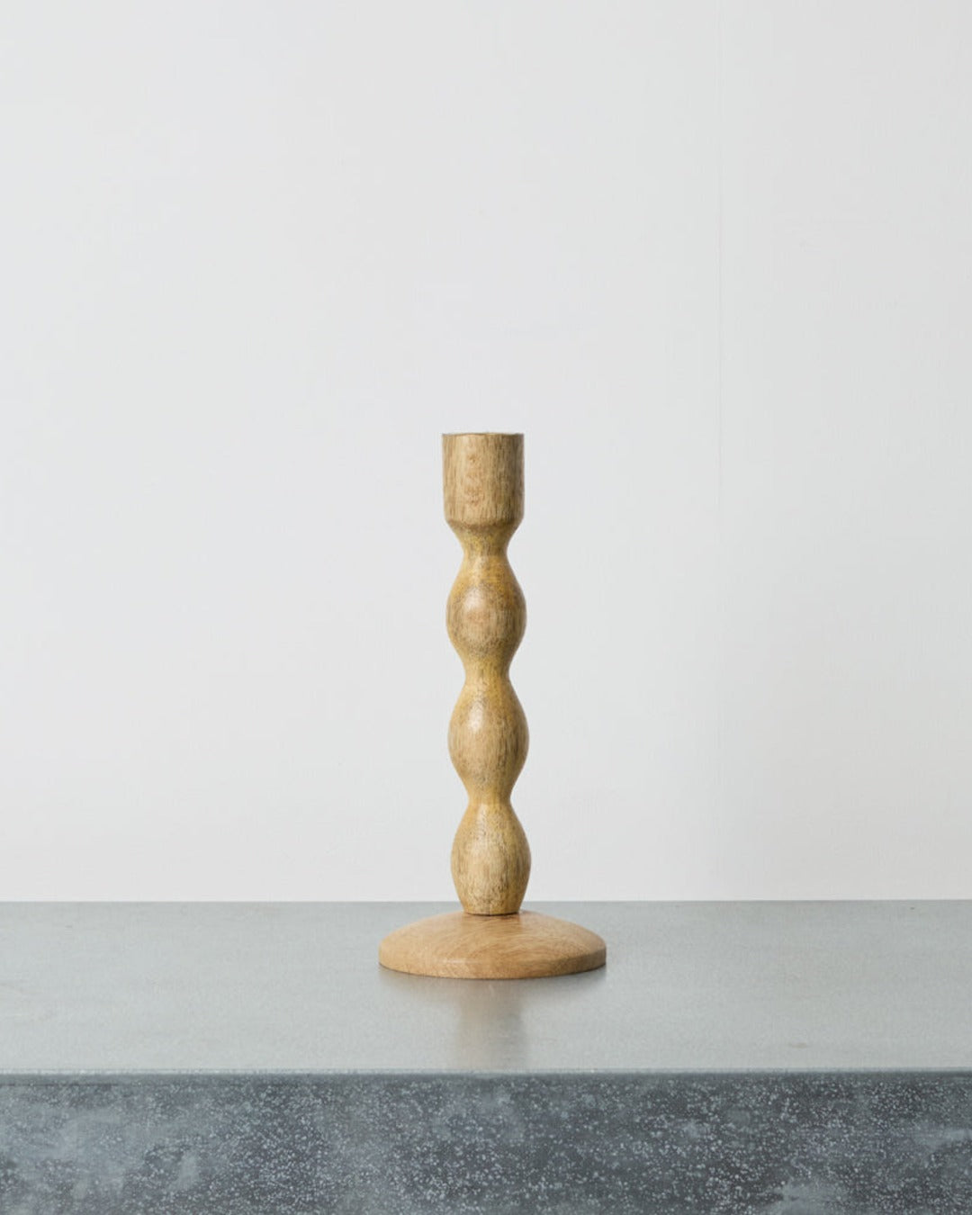 Ernst - Twisted Wooden Candle Holder - Natural