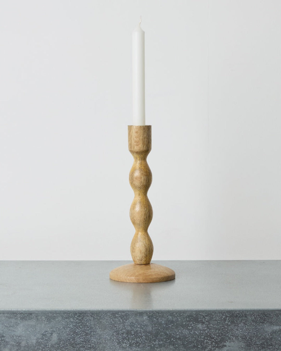Ernst - Twisted Wooden Candle Holder - Natural