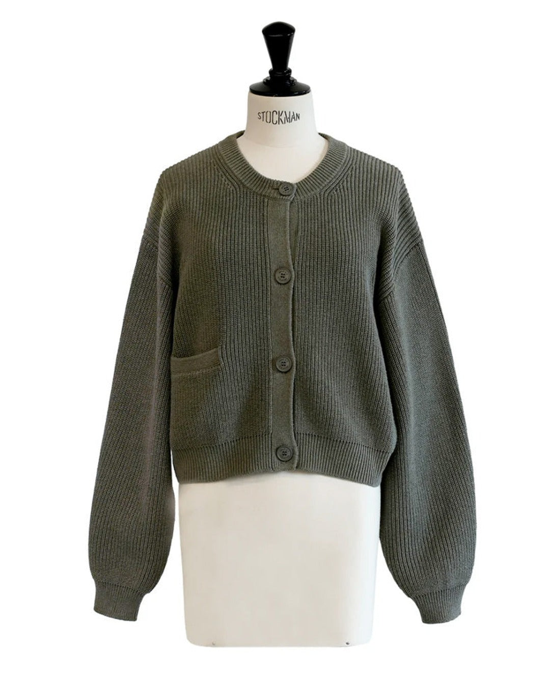 Ct Plage - Long Sleeve Ribbed Cardigan - Khaki