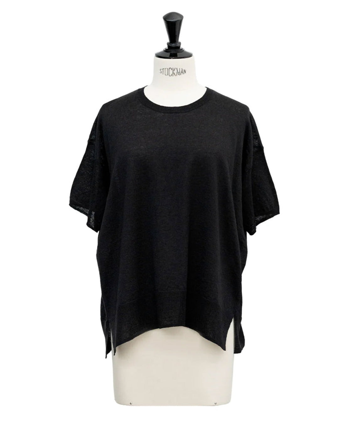 Ct Plage - Half-Sleeved Round Neck Sweater - Black