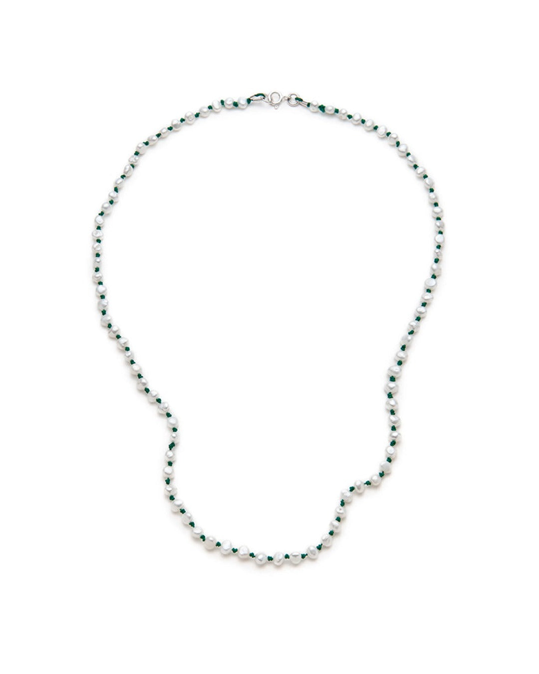 Nina Janvier - Mini Soga Necklace - Green Silver
