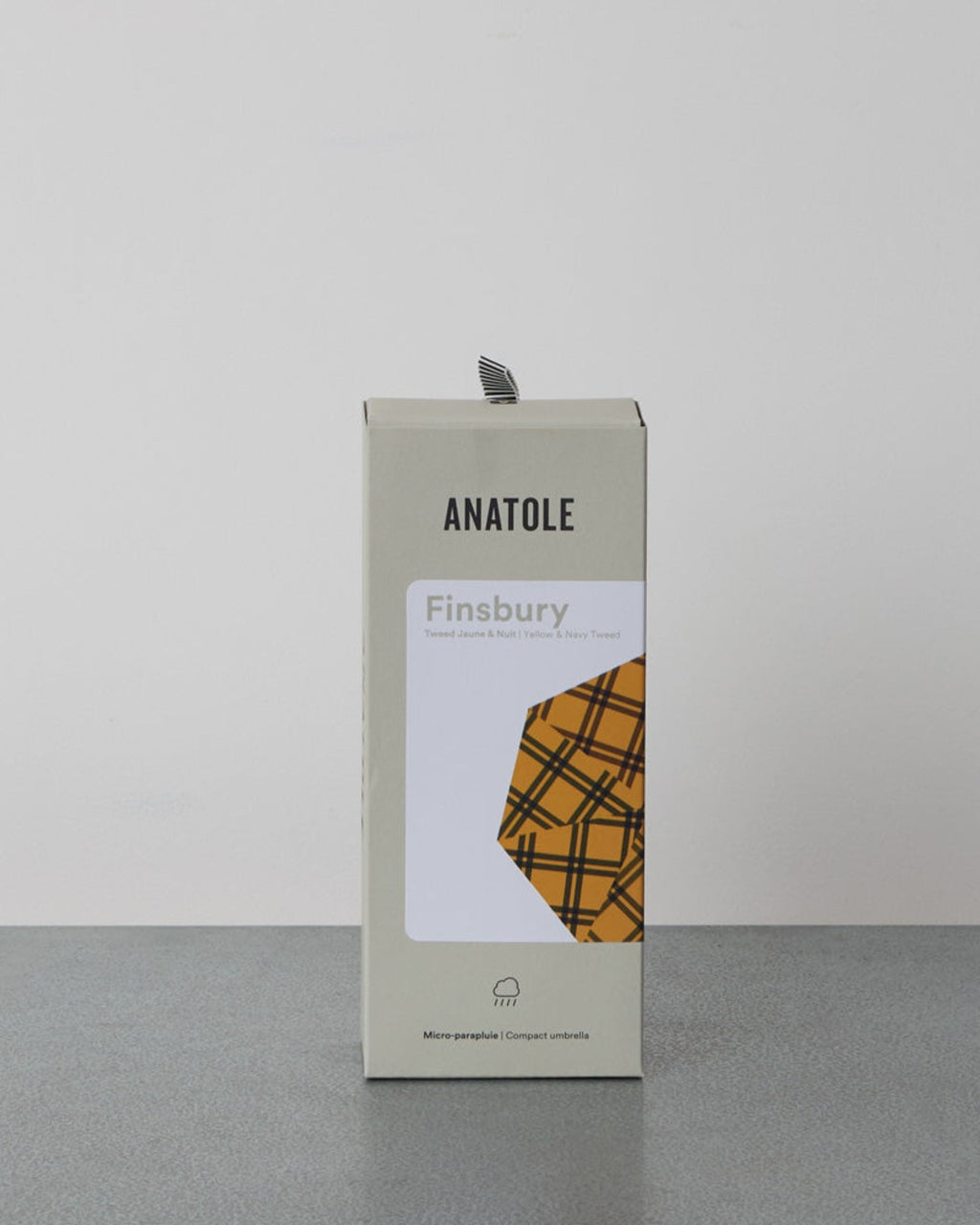 Anatole - Small wooden umbrella - Yellow Tartan