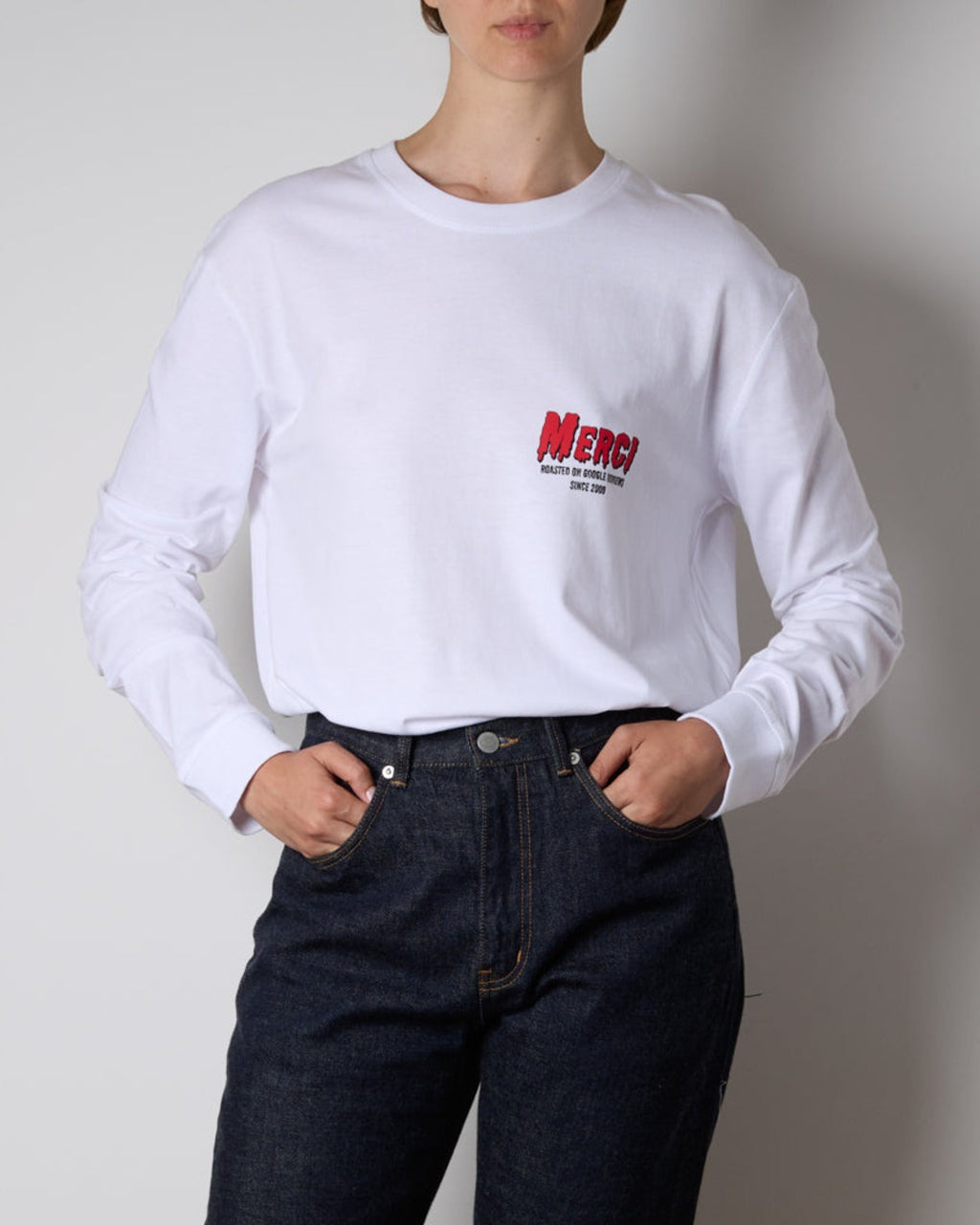 Merci - Roasted Long-Sleeve T-Shirt - White