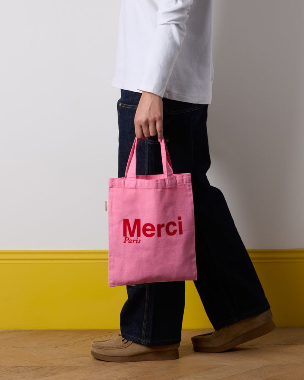 Merci - Tote Bag En Coton - Rose & Rouge
