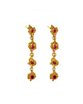Sofia Rocha - Extra Long Petra Earrings - Gold & Fuschia