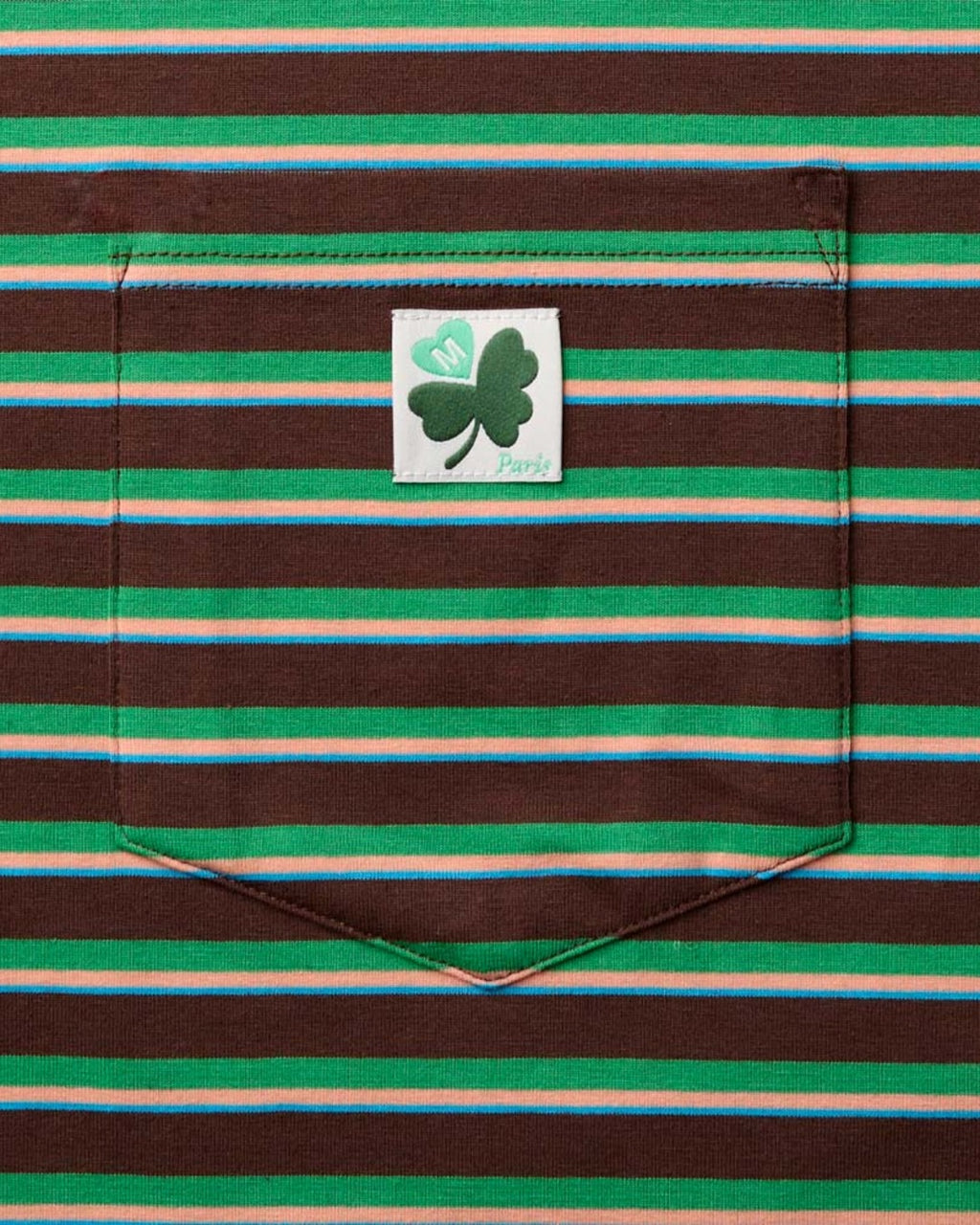 Merci - T-Shirt Vadim Rayé - Marron & Vert