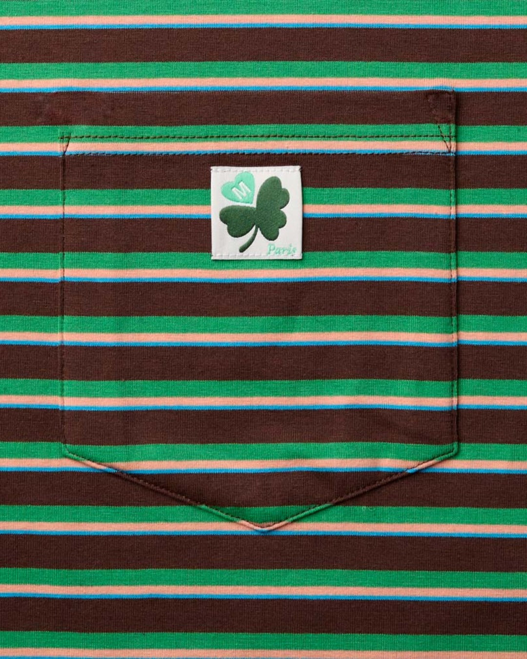 Merci - T-Shirt Vadim Rayé - Marron & Vert