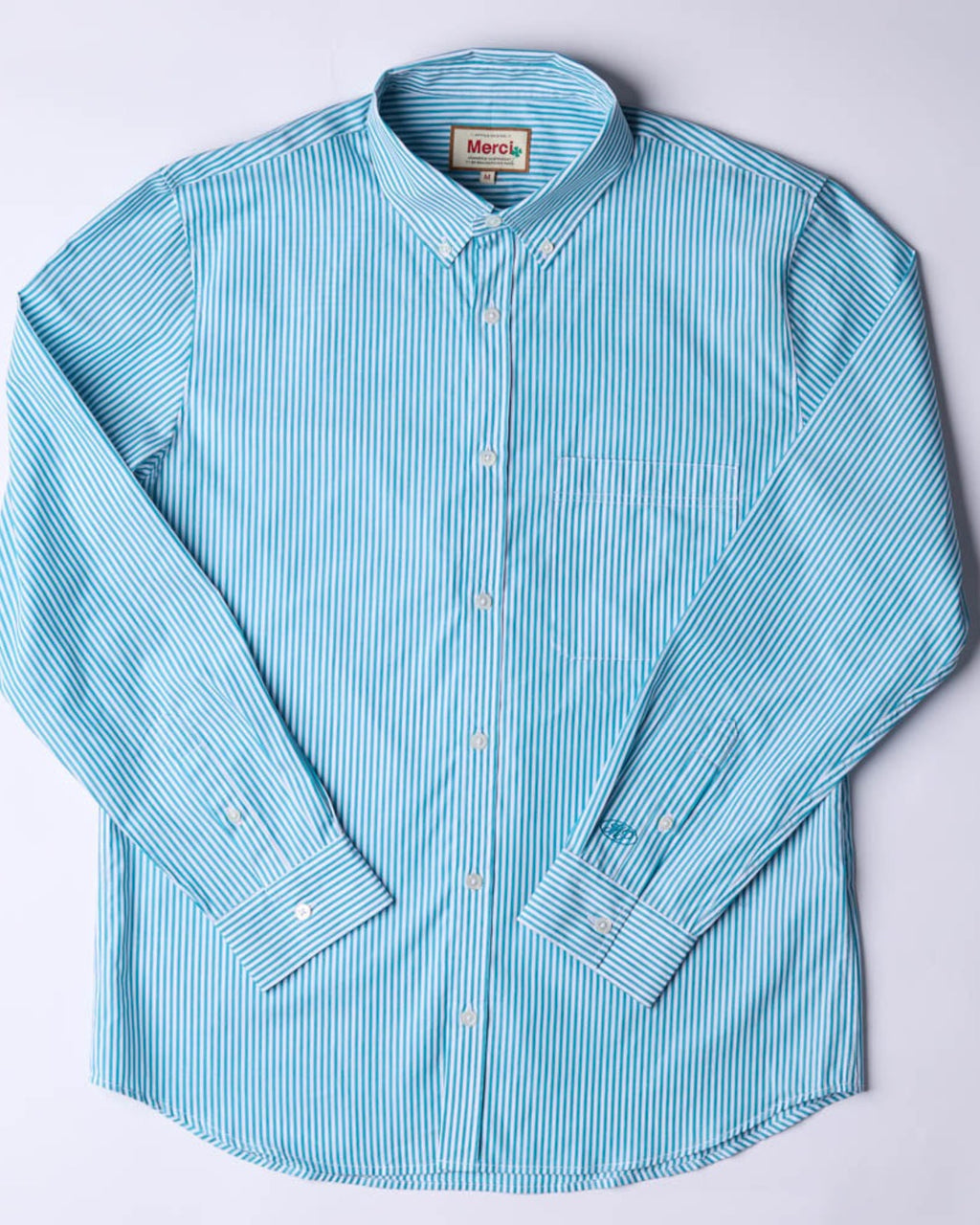 Merci - Chemise Sacha Rayé - Turquoise