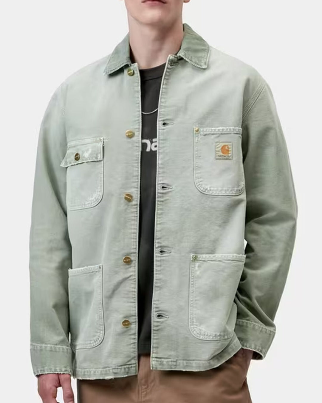 Carhartt Wip - Veste Og Chore - Shady Green Destroy Wash