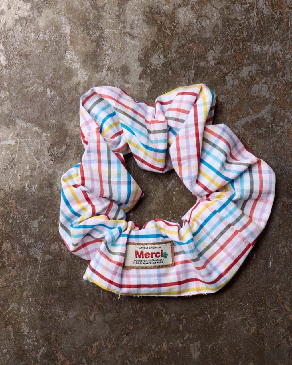 Merci - Chouchou Scrunchie - Carreaux Multicolore