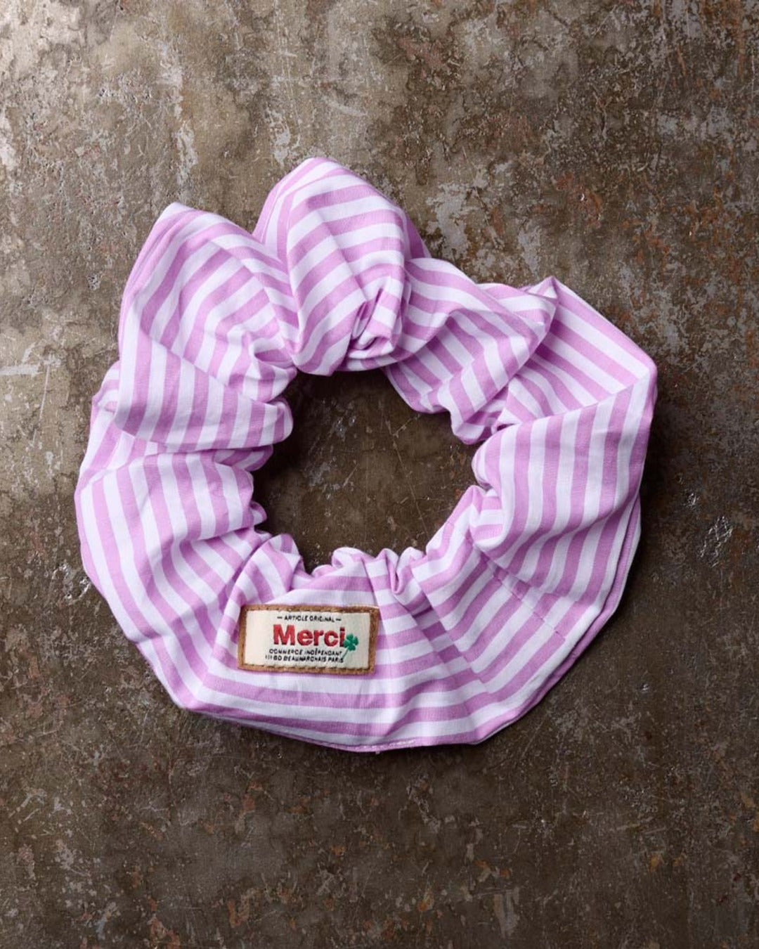 Merci - Chouchou Scrunchie - Rayures Mauve