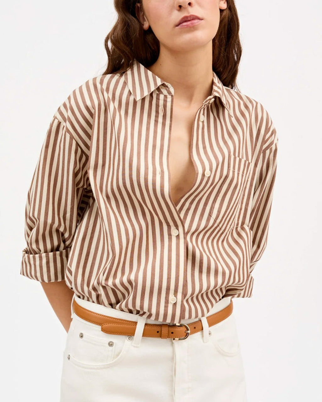 Skall Studio - Chemise Edgar - Marron & Ecru