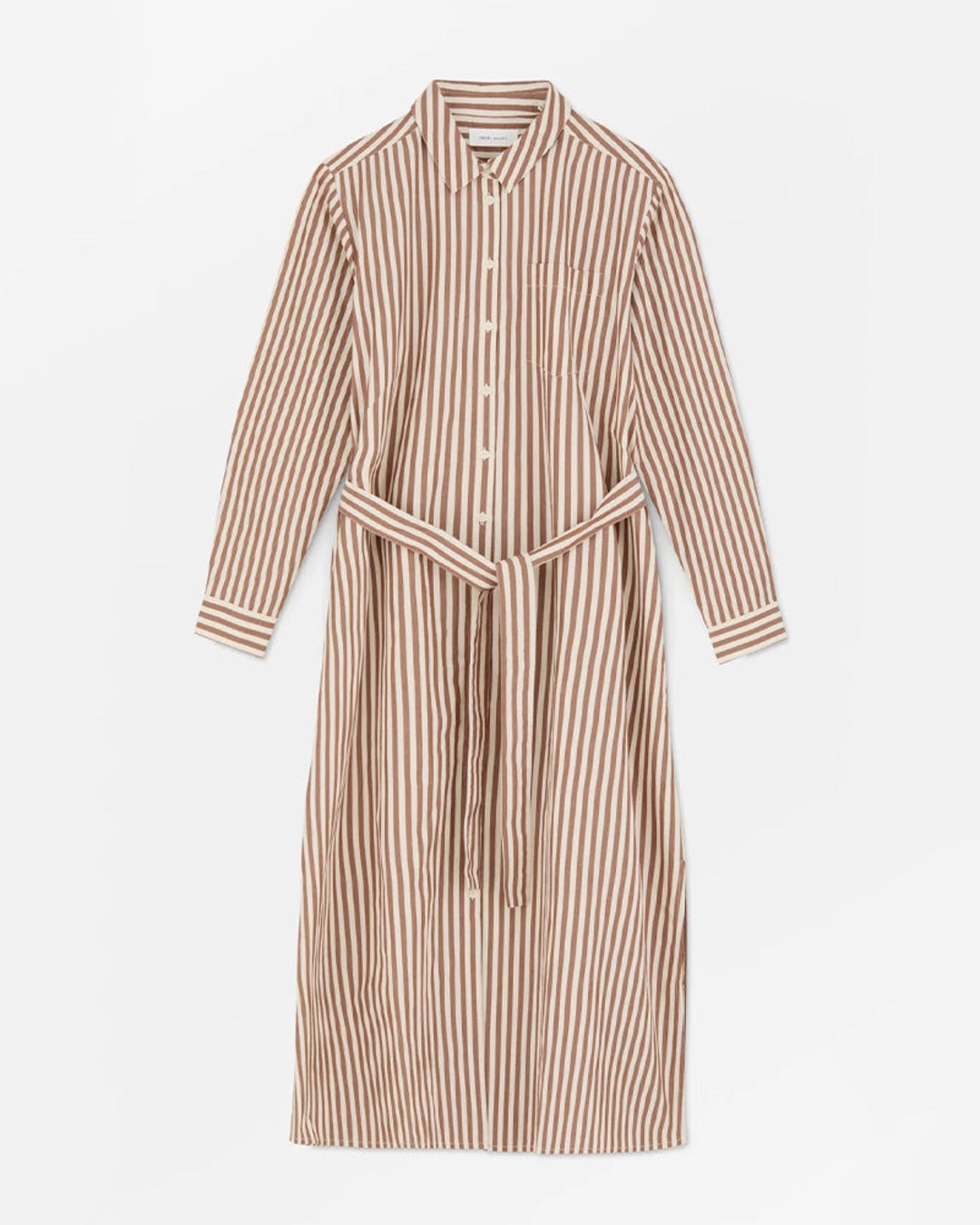 Skall Studio - Leigh Shirt Dress - Brown and Ecru